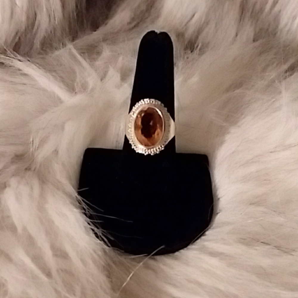 Sterling silver .925 Golden Citrine ring NWOT